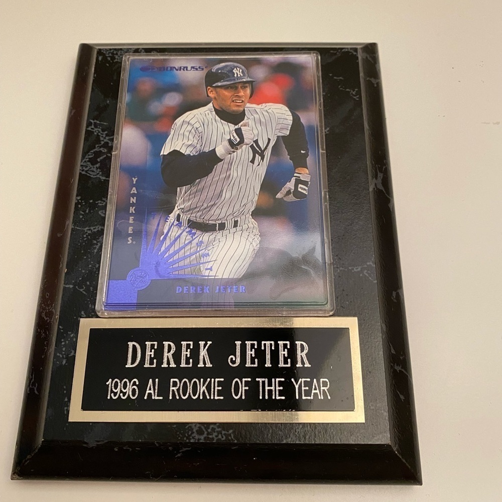 Derek Jeter New York Yankees rookie card plaque
